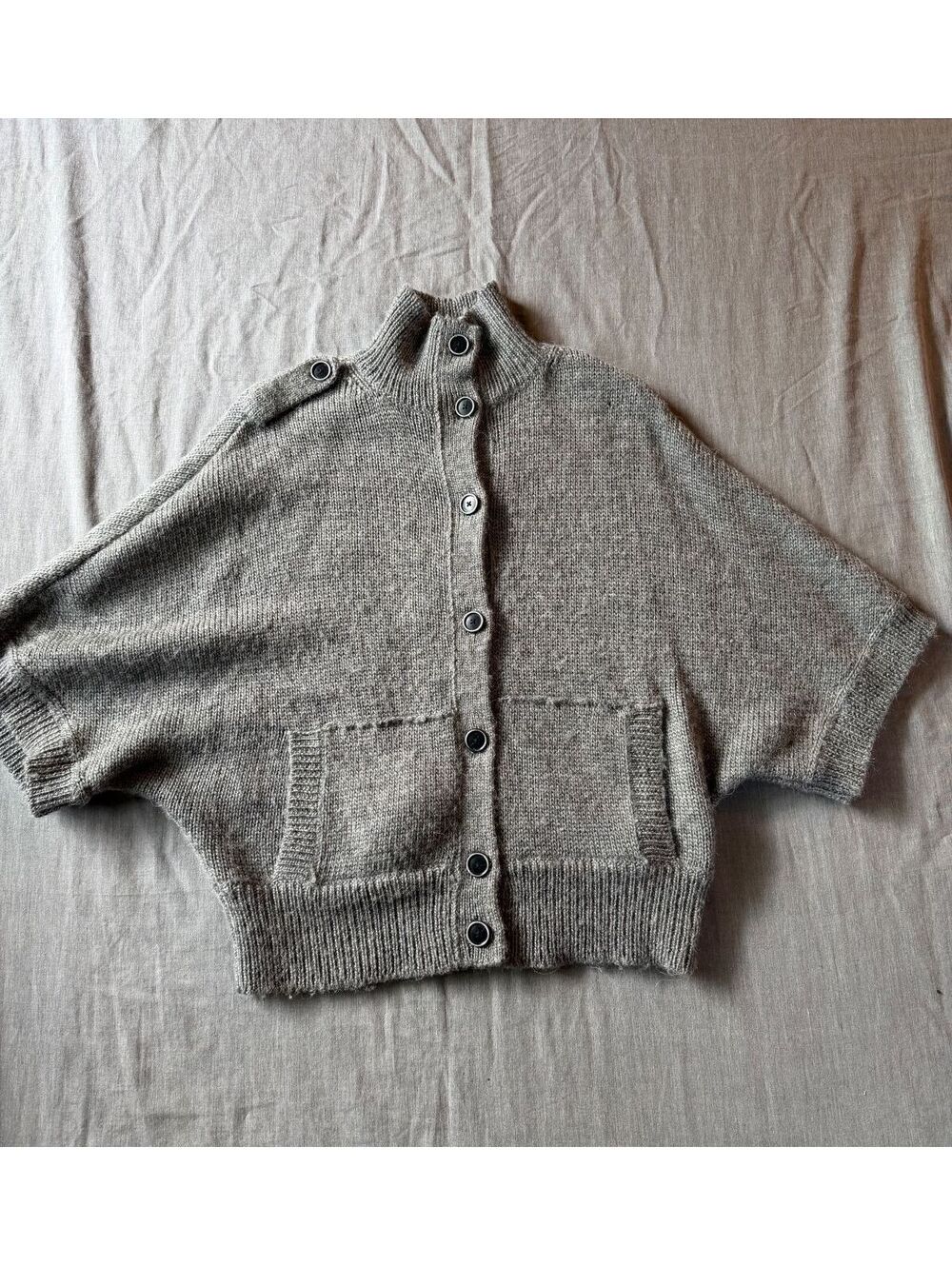 Banana Republic Cardigan Sweater Alpaca Wool Pockets Gray Size S Relaxed Fit